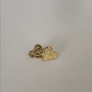 Gorjana gold plated foiled heart earrings.